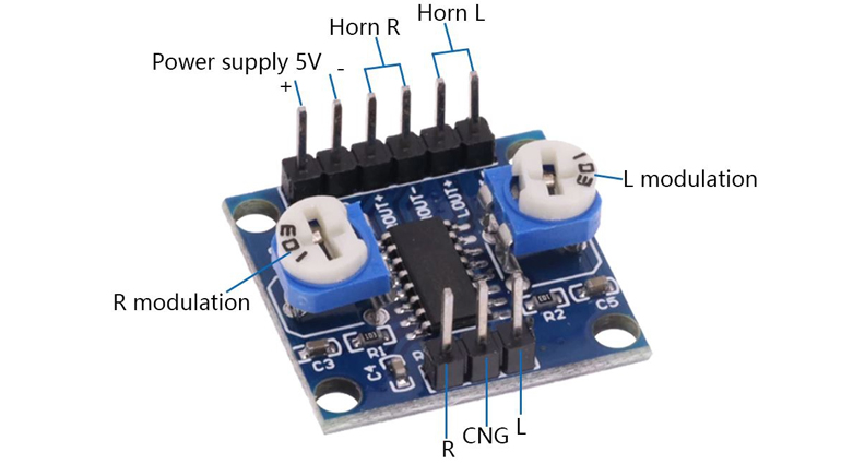 ماژول آمپلی فایر 2x5W کلاس D با تراشه PAM8406 ماژول آمپلی فایر 2x5W کلاس D با تراشه PAM8406
