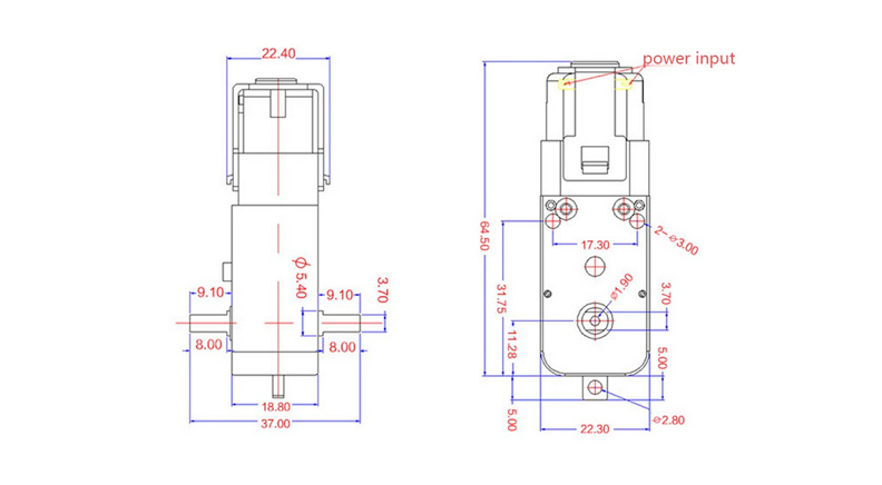 موتور گیربکس پلاستیکی دو طرفه Y148 250RPM