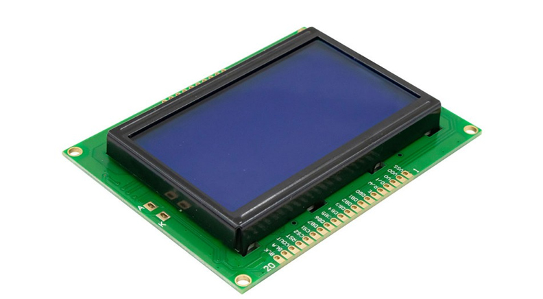 نمایشگر GLCD 64x128 گرافیکی بک لایت آبی با درایور KS108 فریم کوچک