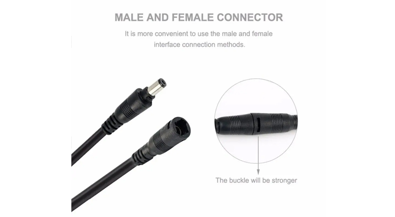 فیش آداپتور نرو ماده جفت قفلی ضد آب مشکی