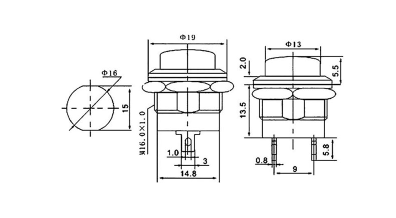 شستی گل پلاستیکی مشکی مدل R13-507