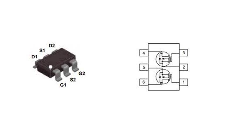 ماسفت Dual FDC6506P پکیج SSOT-6 