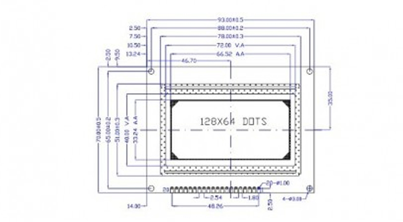 نمایشگر GLCD 64x128 گرافیکی بک لایت سبز با درایور ST7920