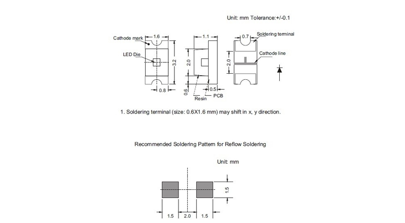 SMD LED مهتابی پکیج 1206