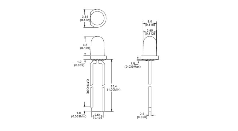 LED قرمز مات 3mm