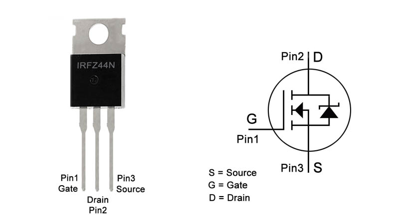 ماسفت IRFZ44N پکیج TO-220