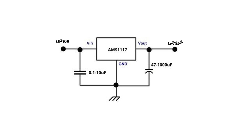 رگولاتور 3.3 ولت AMS1117 پکیج SOT-223