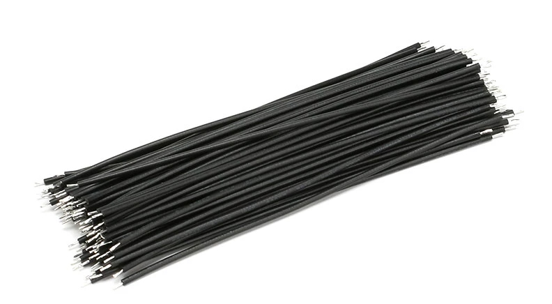 سیم افشان سایز 0.25 سیاه 10cm دو سر لخت بسته 10 تایی