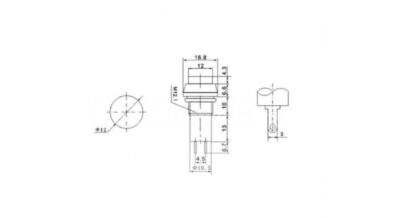 شستی فشاری گرد مشکی مدل PB-305 